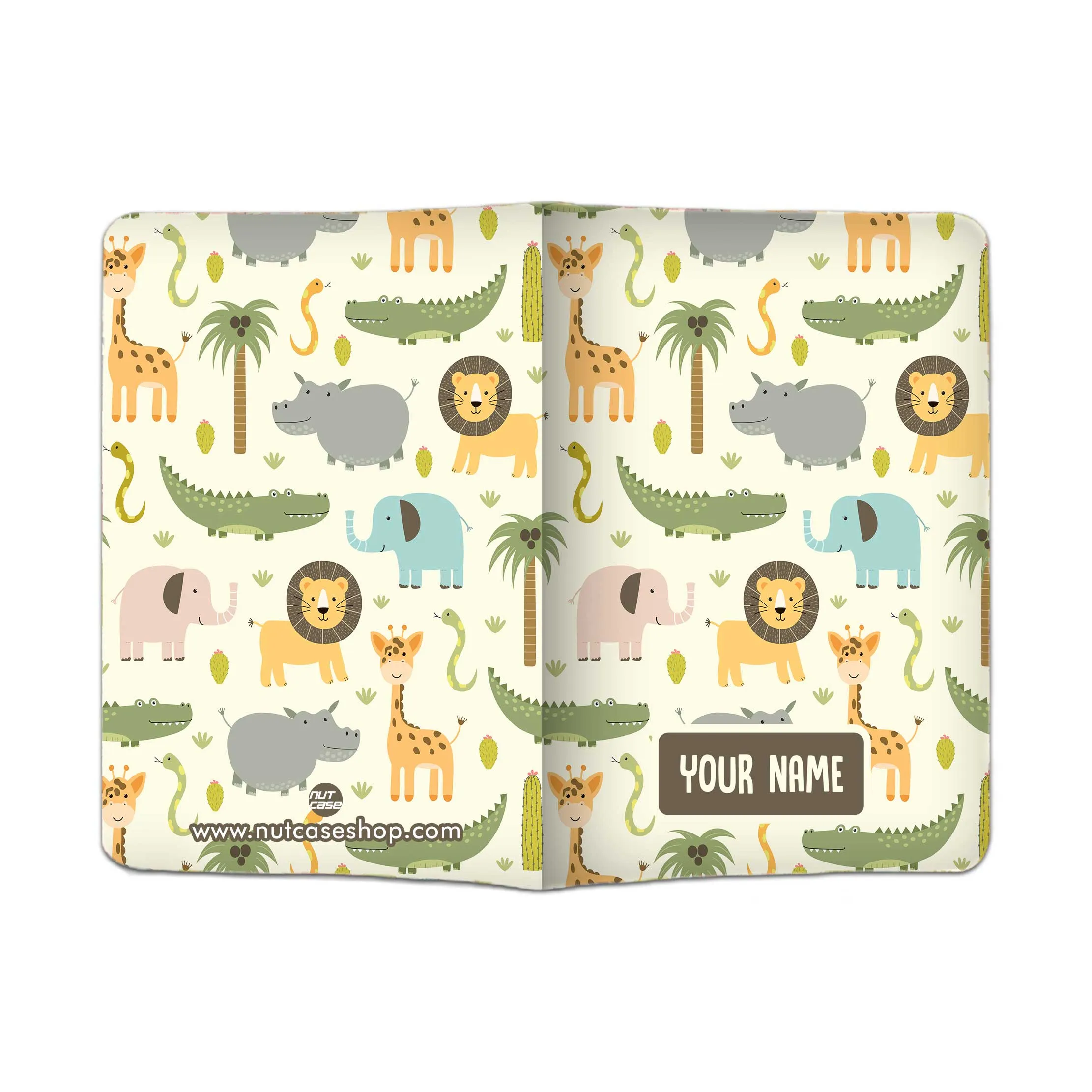 Customized Passport Cover with Baggage Tag Set for Children - Wild Animals