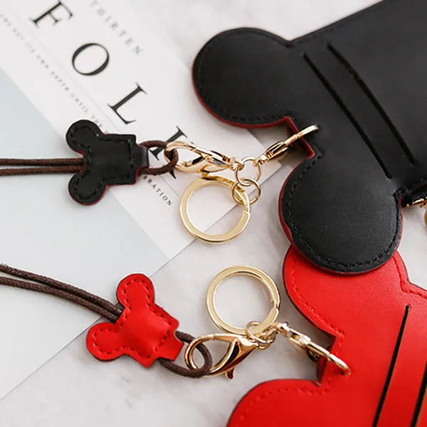 Cute Animal Shape Card Holder Wallet Purse Neck Lanyard for Women