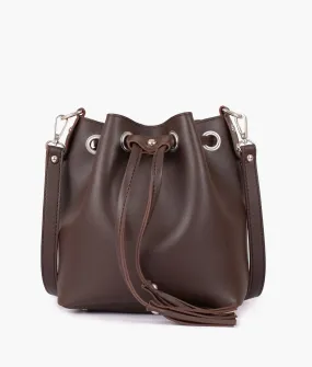 Dark brown bucket bag