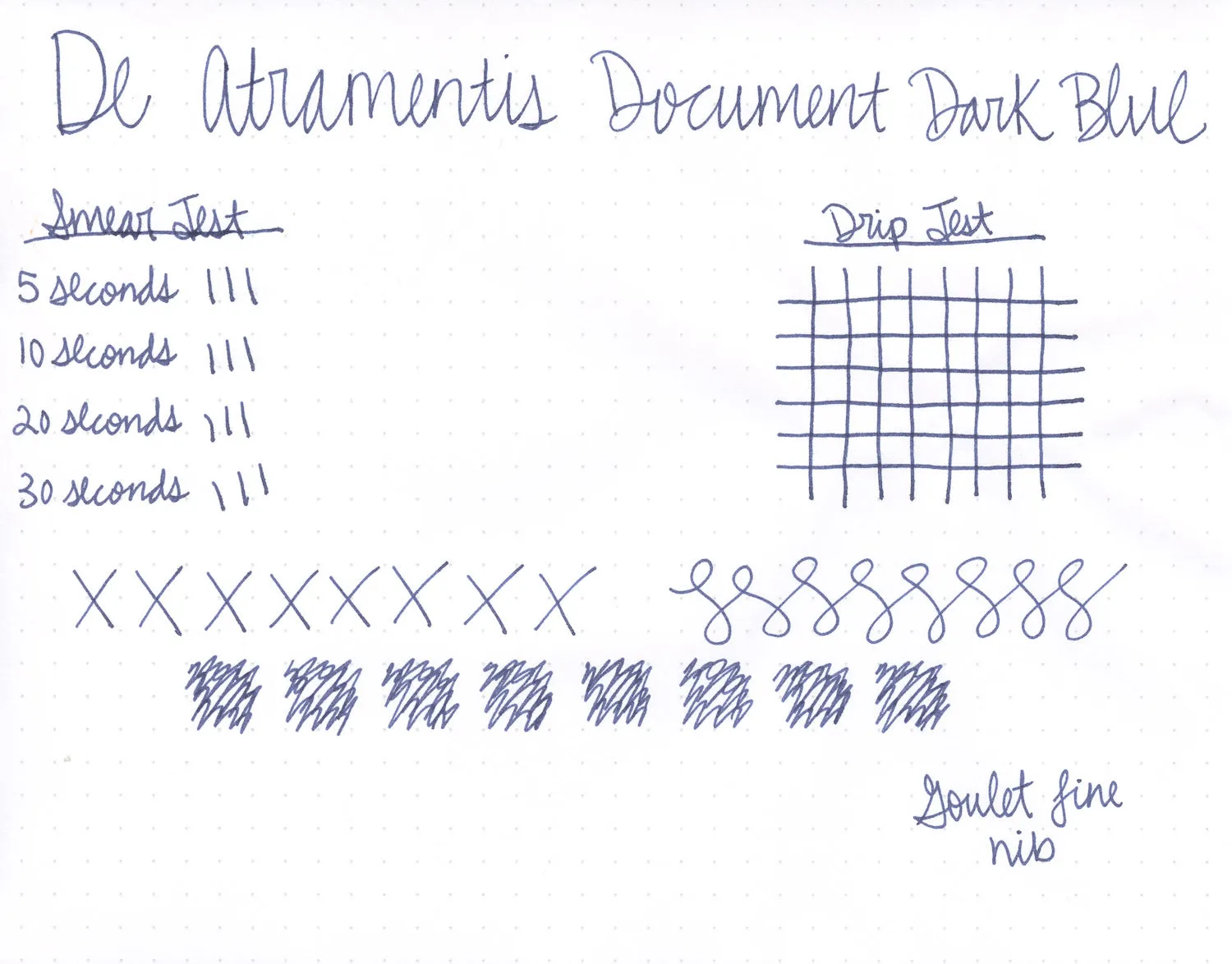 De Atramentis Document Ink Dark Blue - Ink Sample