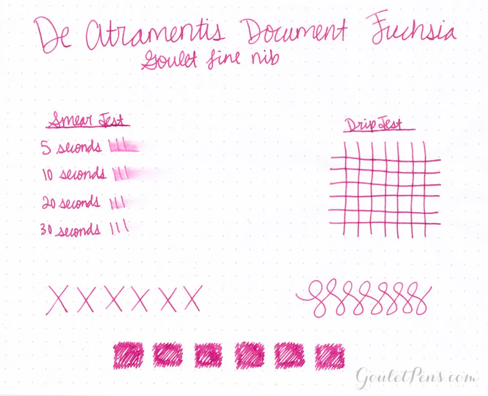 De Atramentis Document Ink Fuchsia - Ink Sample