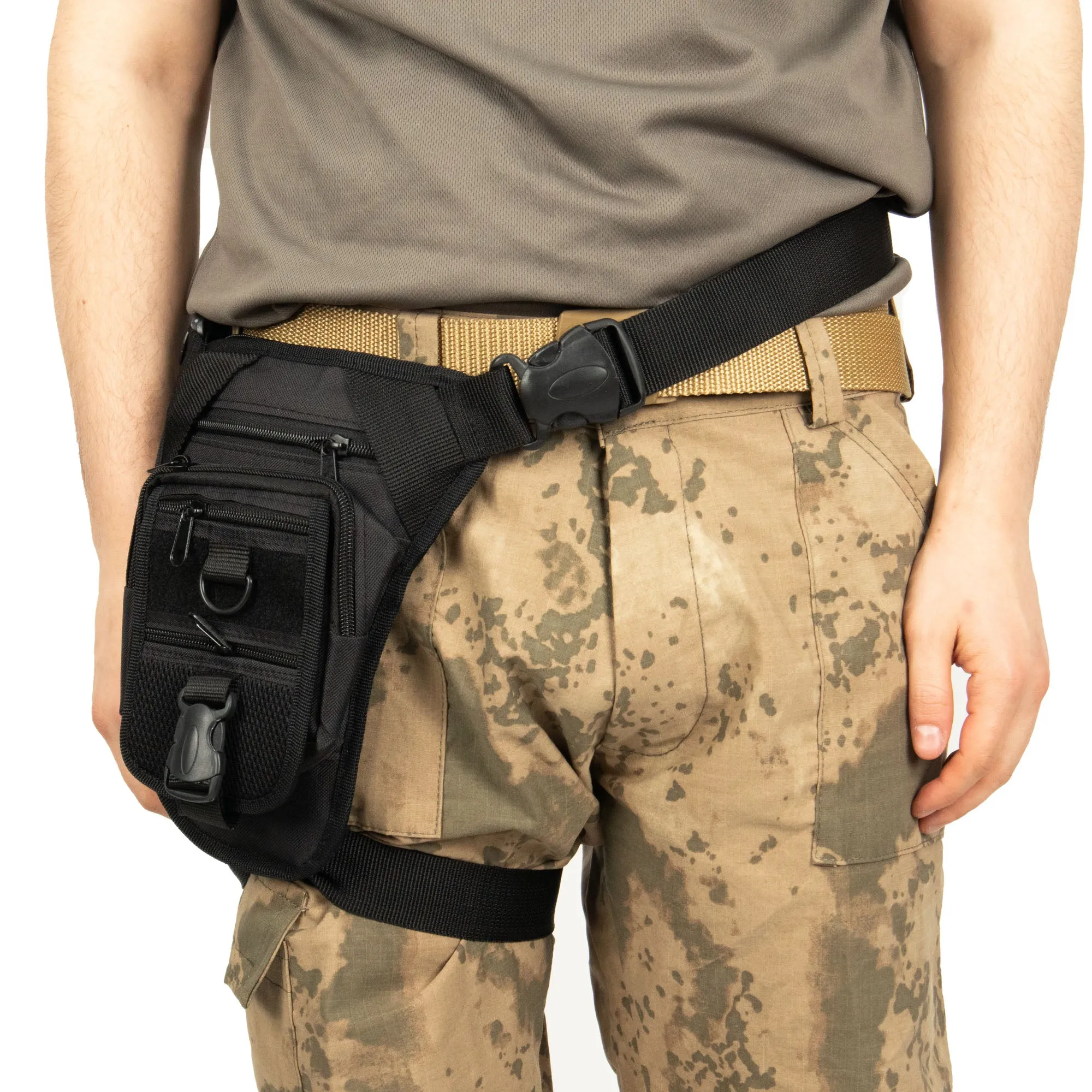 Deserton Camouflage Shoulder or Leg Gun Carrying Bag with Strap