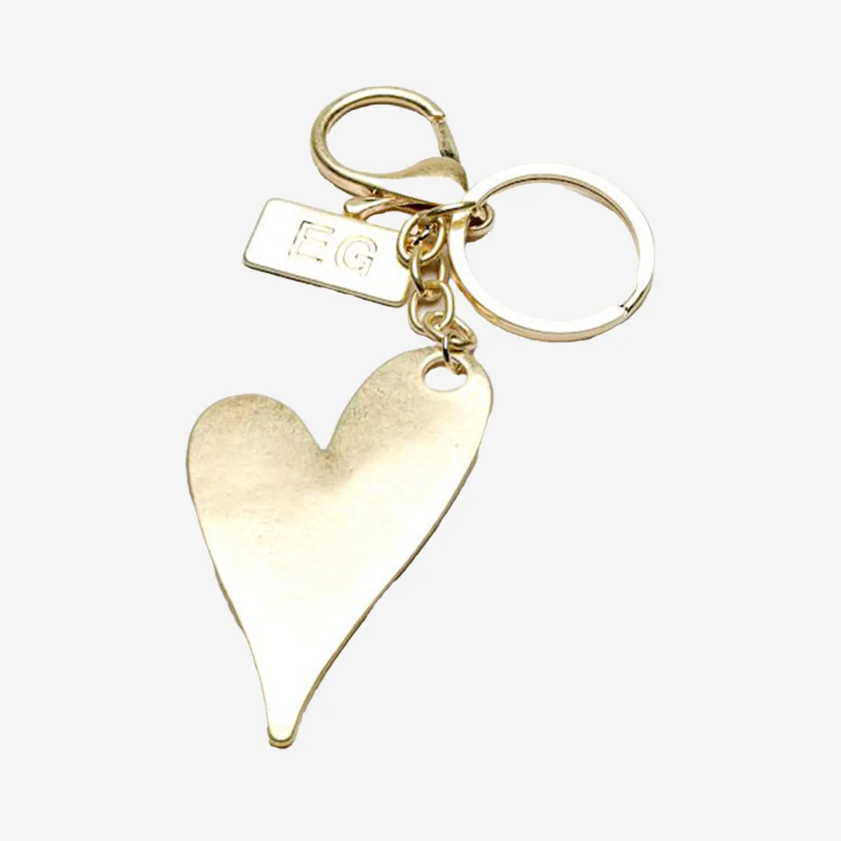 ELONGATED HEART BAG CHARM GOLD