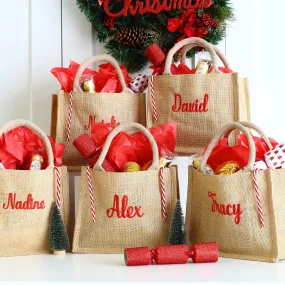 Embroidered gift bags - Natural