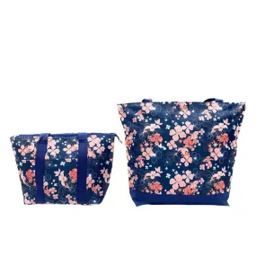 Empire Cove 2 Piece Gift Set Floral Large Tote Bag Insulated Lunch Bag Cooler