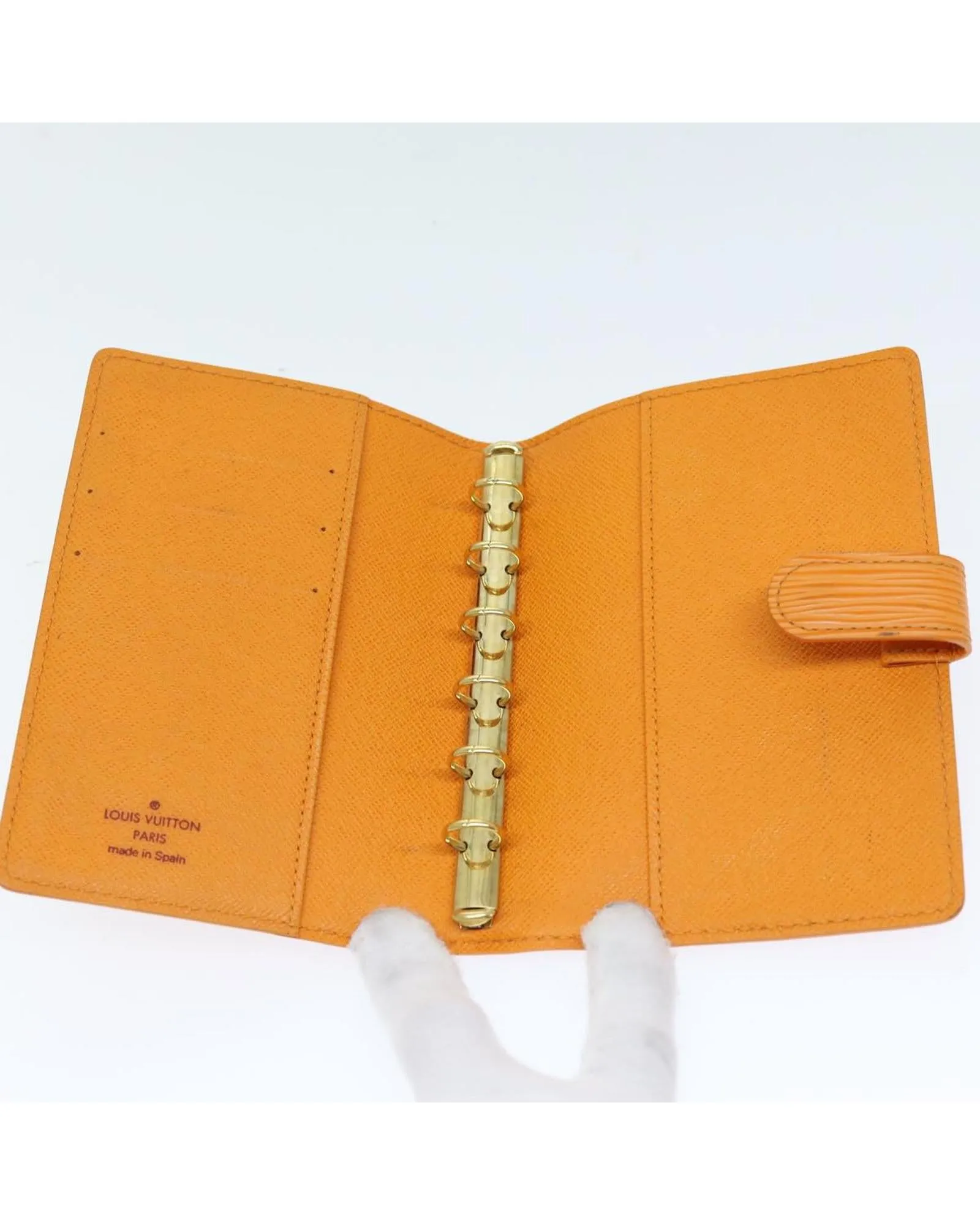 Epi Leather Day Planner Cover in Orange Mandarin - Authentic Louis Vuitton