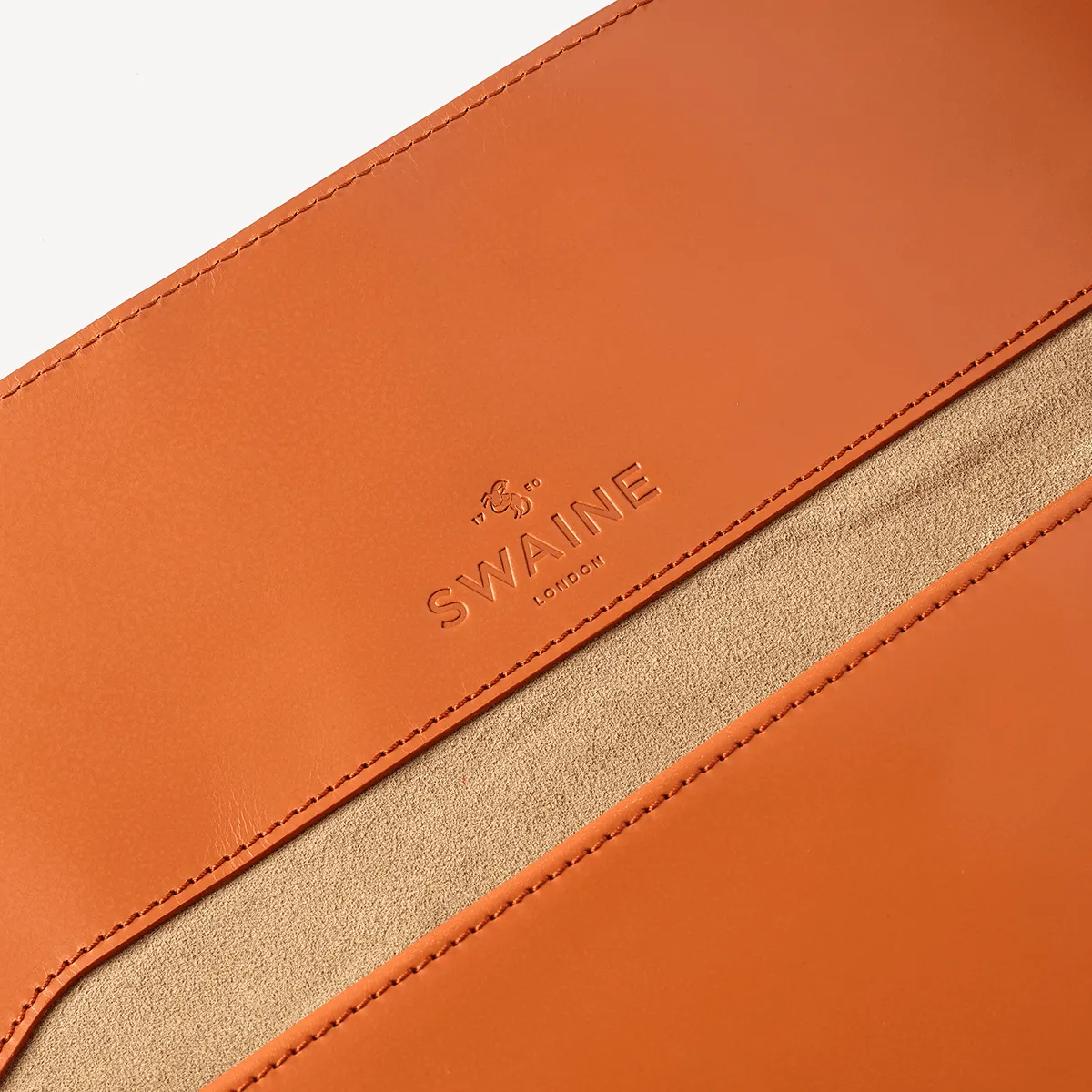 Eton Document Holder - London Tan with Beige suede lining