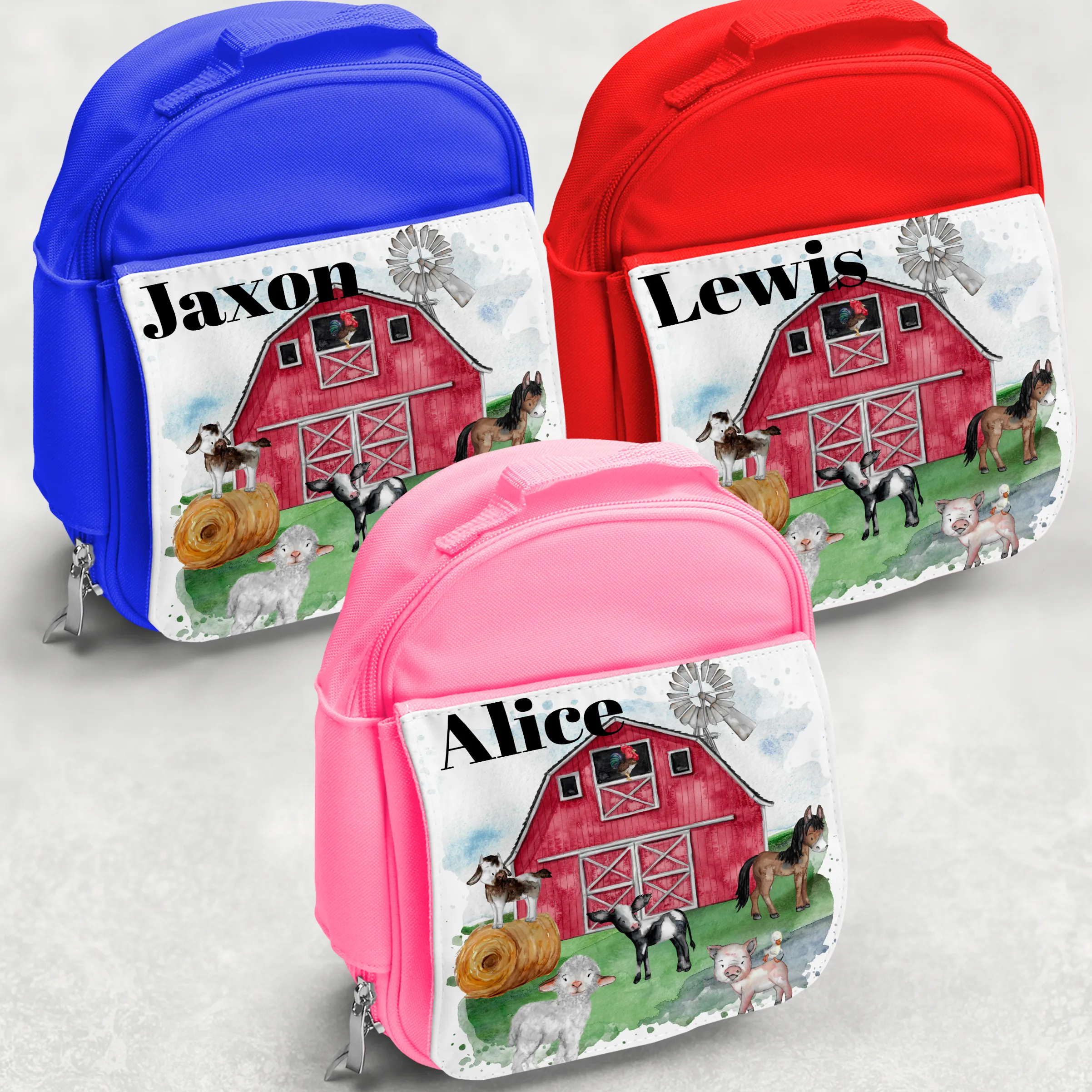 Farm Animals Personalised Kids Insulated Lunch Bag