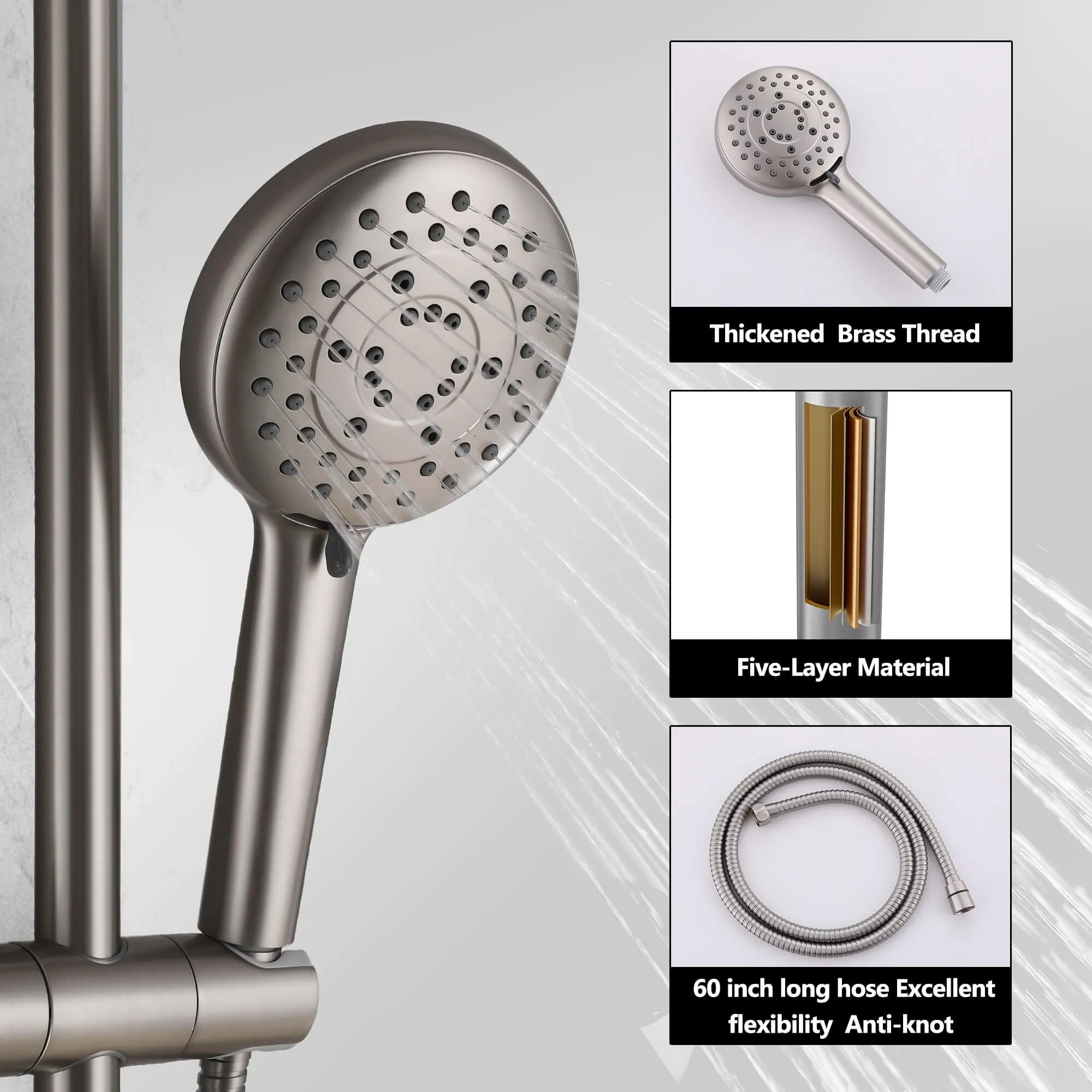 Farmhouse Style Bathroom Shower System with 10-inch Shower Head JK0310