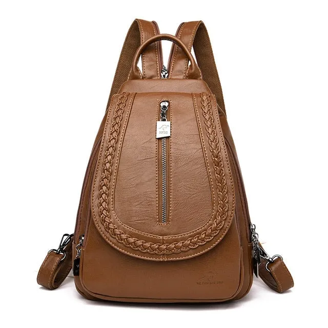 Female Leather Backpack