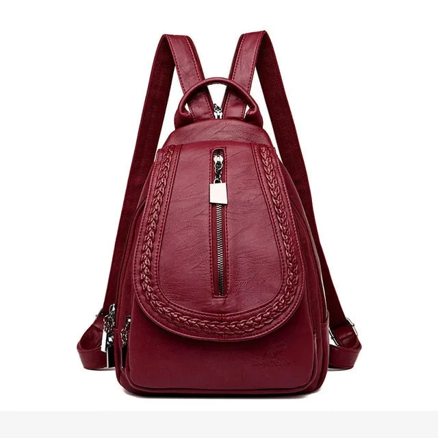 Female Leather Backpack