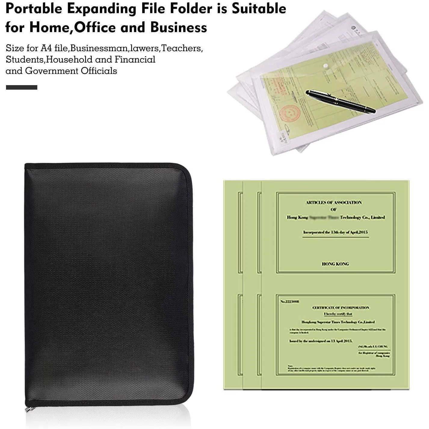 Fireproof and Water Resistant File Folder