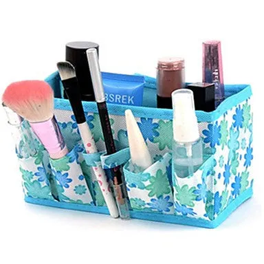 Folding Quadrate Cosmetics Storage Stand Box Makeup Brush Pot Cosmetic Organizer