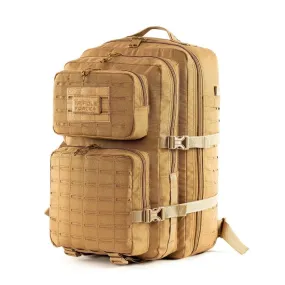 Force Plus Tactical Army Backpack with Laser-cut MOLLE - 50 Litres - Khaki