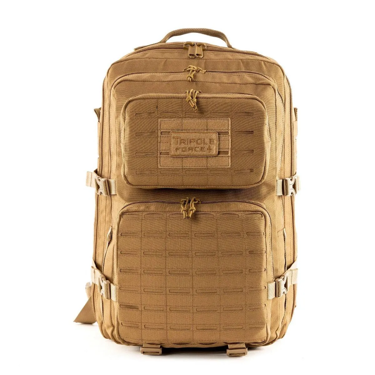 Force Plus Tactical Army Backpack with Laser-cut MOLLE - 50 Litres - Khaki