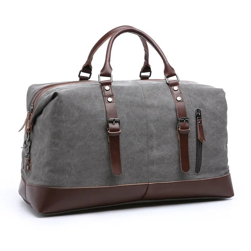 Funki Buys | Bags | Travel Bags | Canvas Leather Overnight Bag