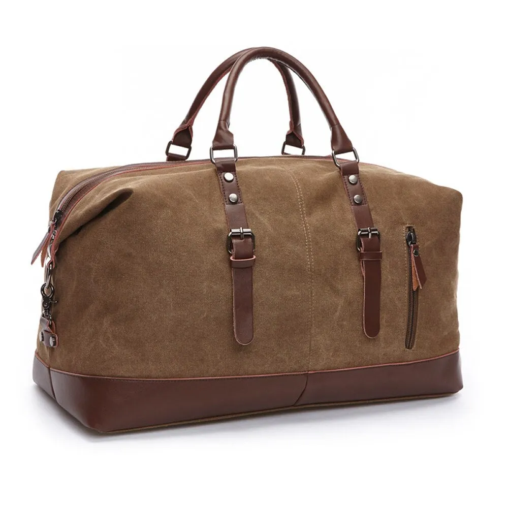 Funki Buys | Bags | Travel Bags | Canvas Leather Overnight Bag