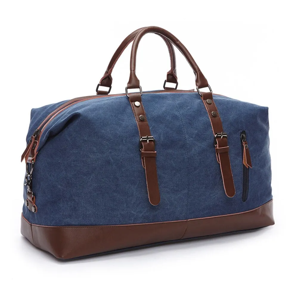 Funki Buys | Bags | Travel Bags | Canvas Leather Overnight Bag