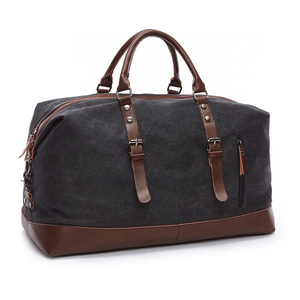 Funki Buys | Bags | Travel Bags | Canvas Leather Overnight Bag