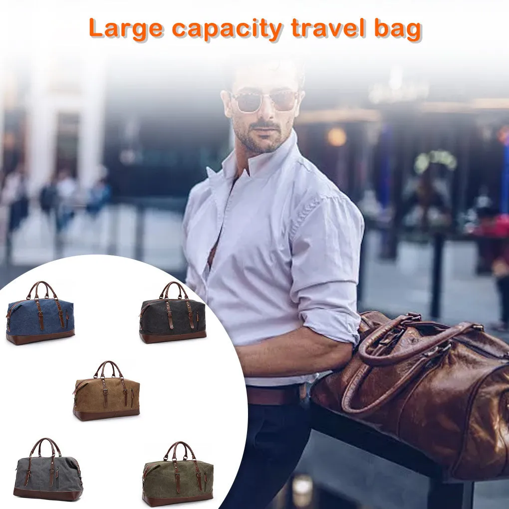 Funki Buys | Bags | Travel Bags | Canvas Leather Overnight Bag