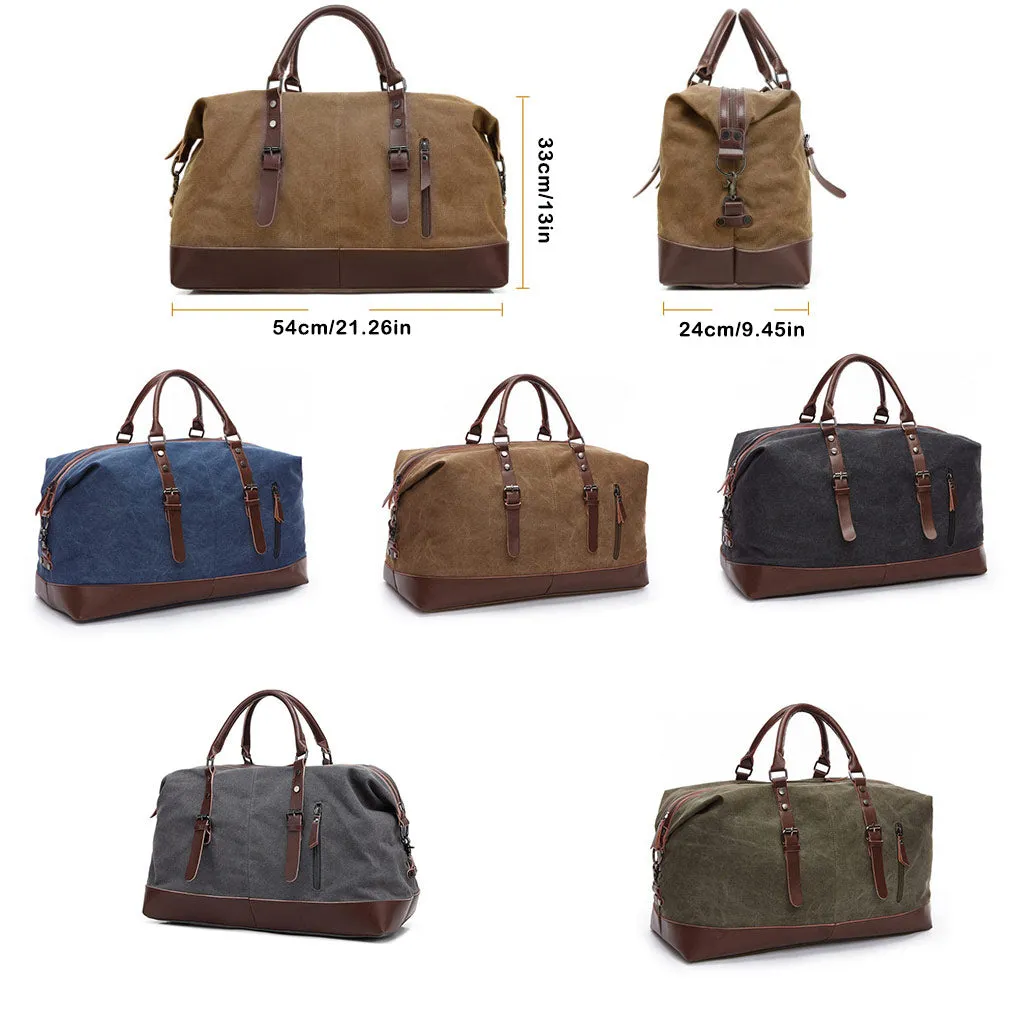 Funki Buys | Bags | Travel Bags | Canvas Leather Overnight Bag