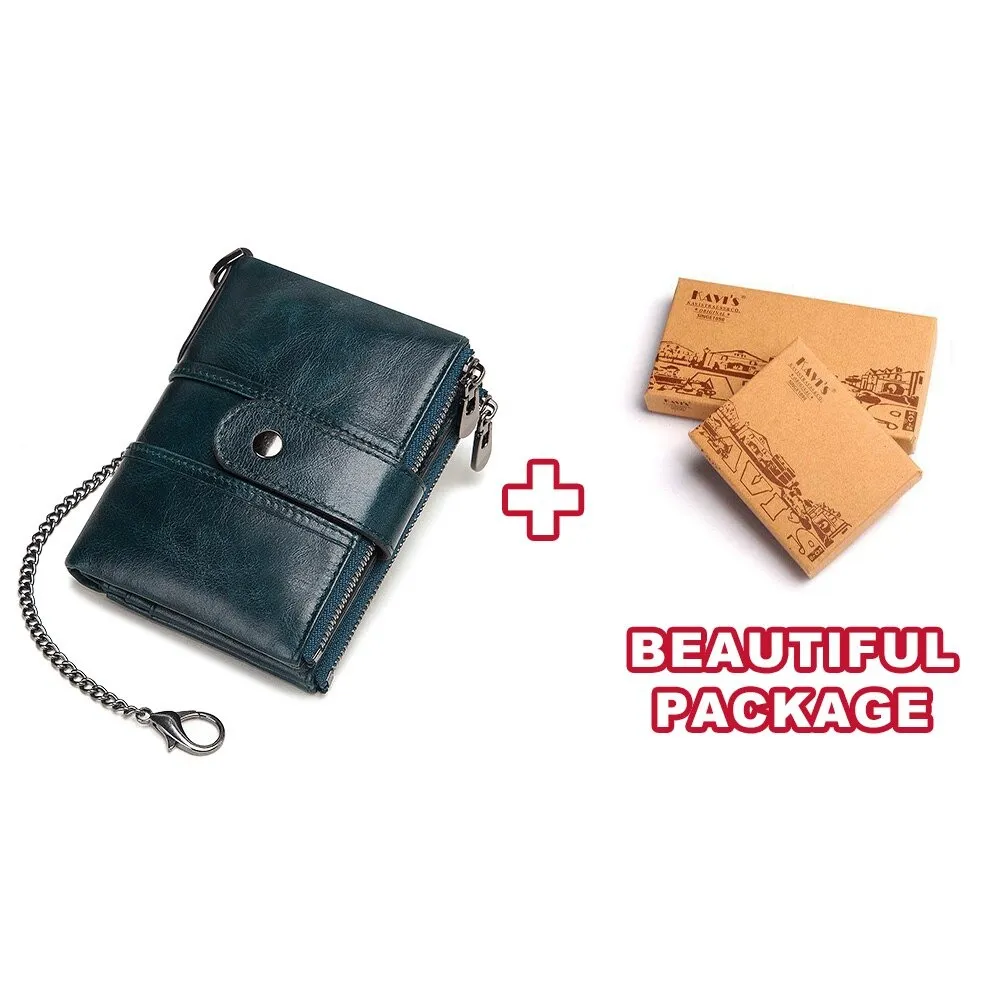 Genuine Leather Rfid Unisex Wallet / Short Mini Cash And Card Portomonee