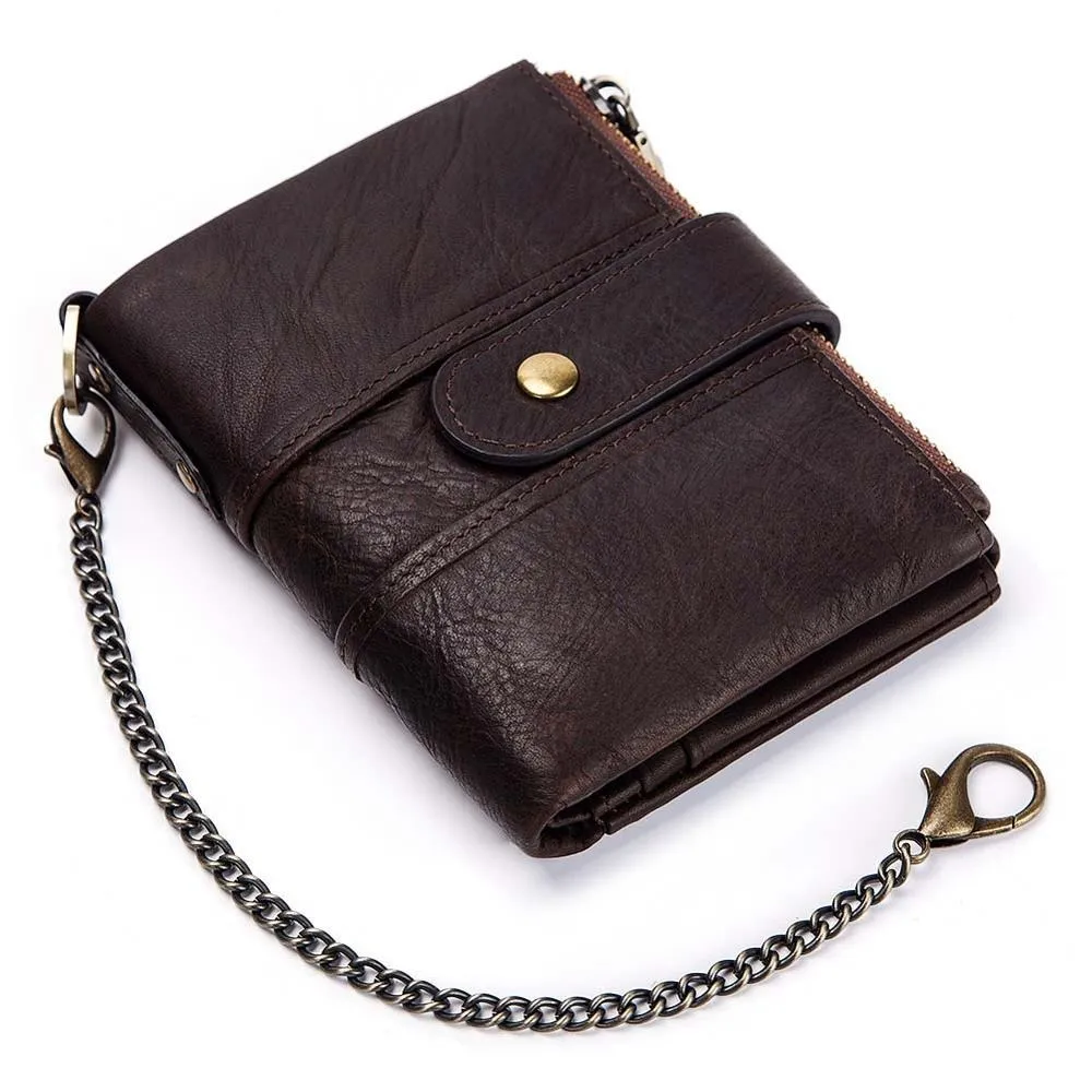 Genuine Leather Rfid Unisex Wallet / Short Mini Cash And Card Portomonee