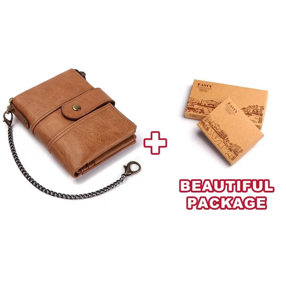 Genuine Leather Rfid Unisex Wallet / Short Mini Cash And Card Portomonee