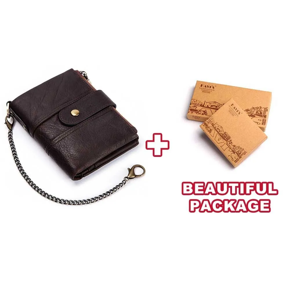 Genuine Leather Rfid Unisex Wallet / Short Mini Cash And Card Portomonee