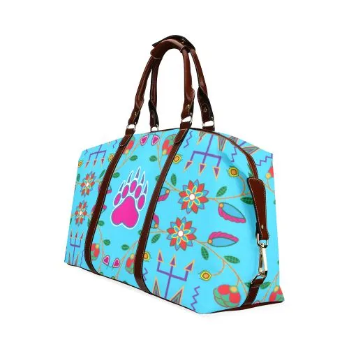 Geometric Floral Fall-Sky Blue Classic Travel Bag