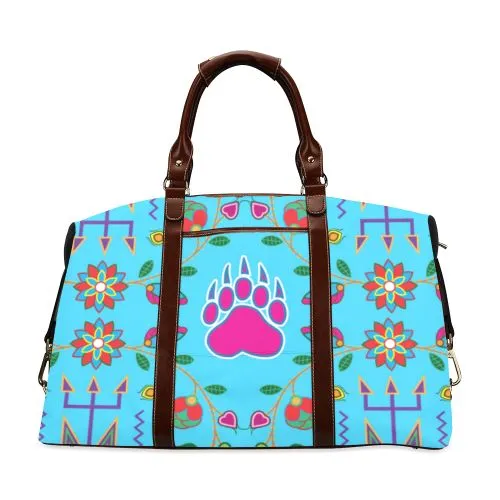 Geometric Floral Fall-Sky Blue Classic Travel Bag