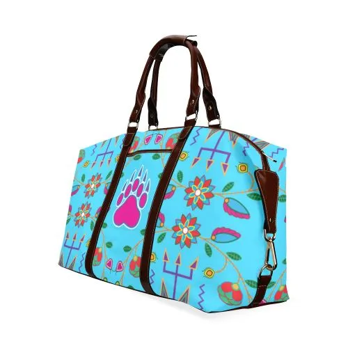 Geometric Floral Fall-Sky Blue Classic Travel Bag