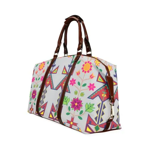 Geometric Floral Spring-Gray Classic Travel Bag