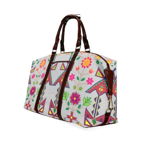 Geometric Floral Spring-Gray Classic Travel Bag