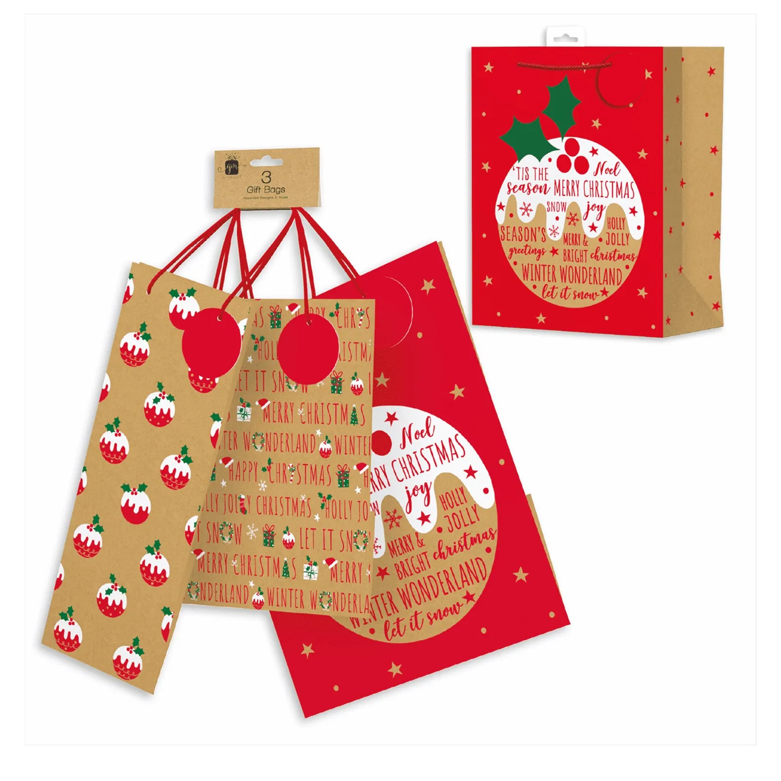 Giftmaker Traditional Kraft Gift Bags Set