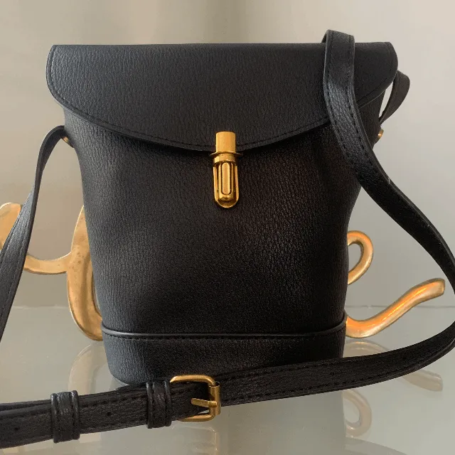 Gold Clasp Bucket Bag