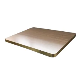 Handcrafted Brushed Brass Edge Solid Walnut Restaurant Table Tops