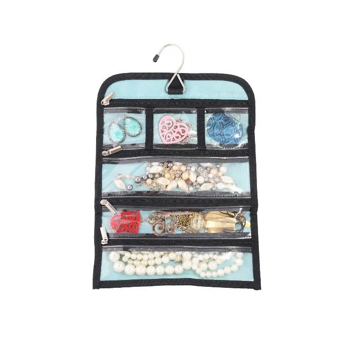 Hanging Travel Jewelry & Accessories Organizer Roll Bag