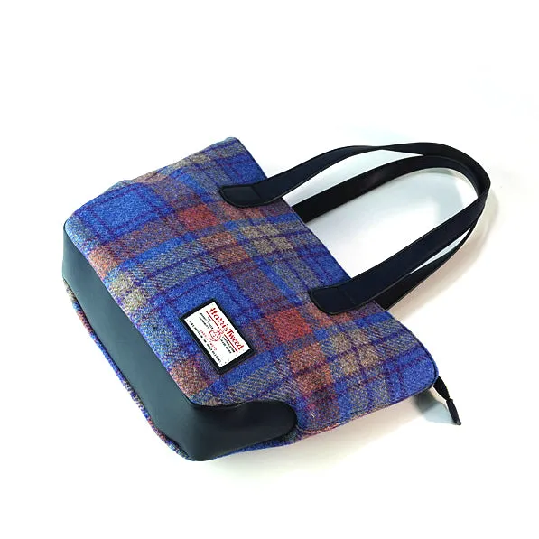 Harris Tweed Wool Plaid Color-Blocked Handmade Tote Bag-i7bags