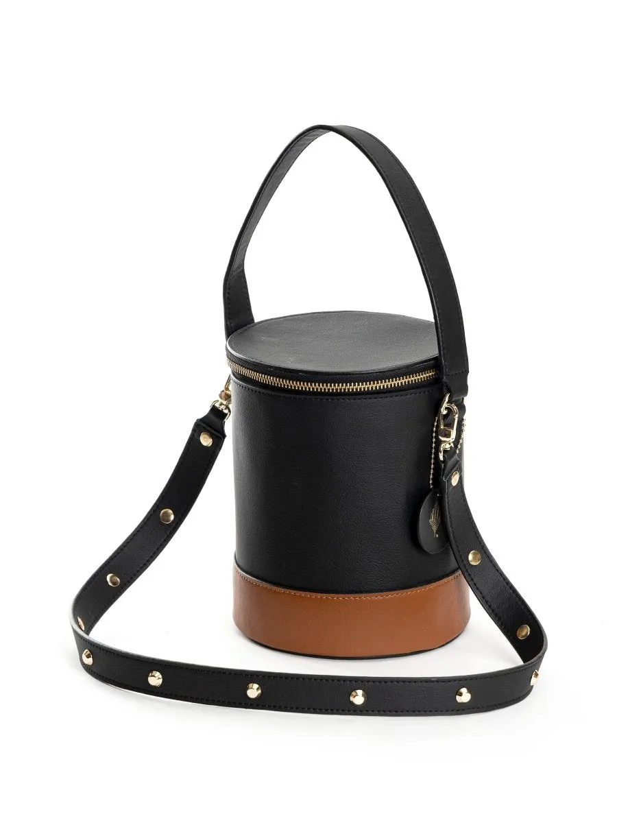 Hemera (Black & Gingerbread) | Women's Bag made with Apple Leather