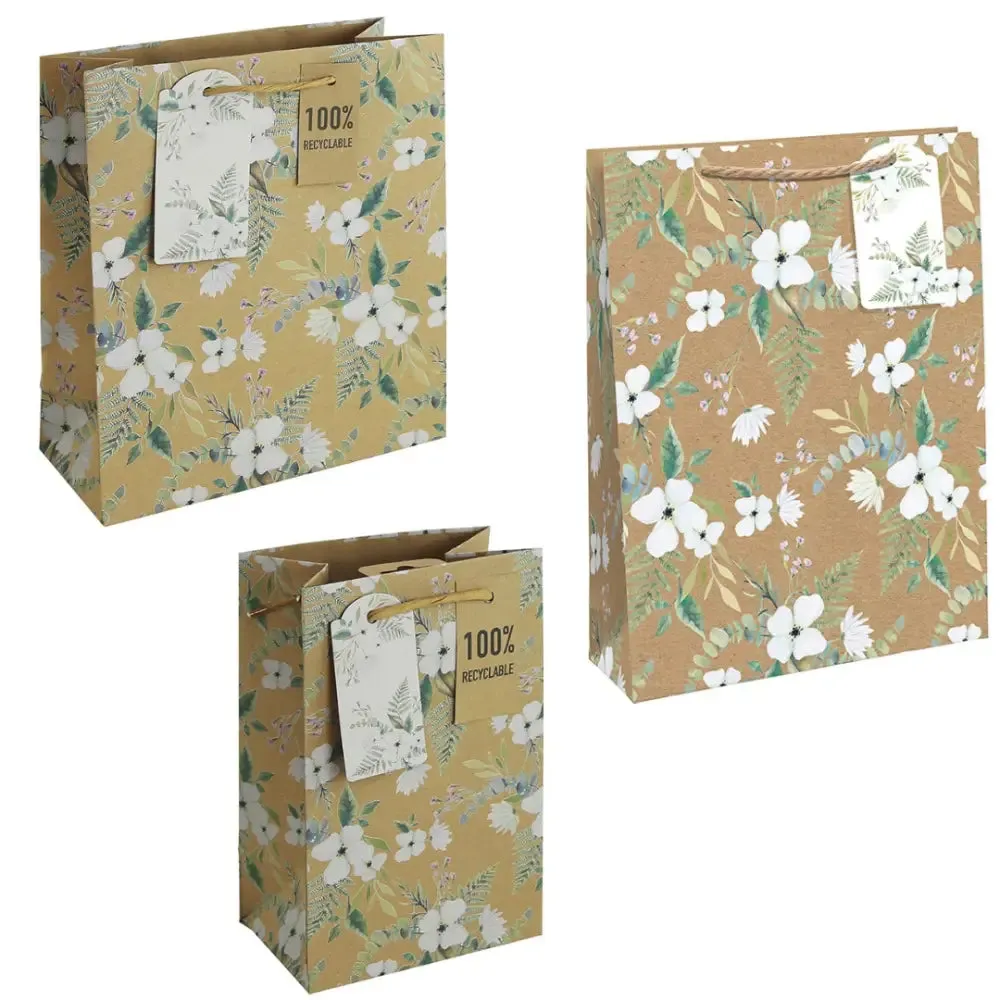 Jeff Banks Spring Floral Kraft Gift Bag - Assorted - Medium / Large / Perfume