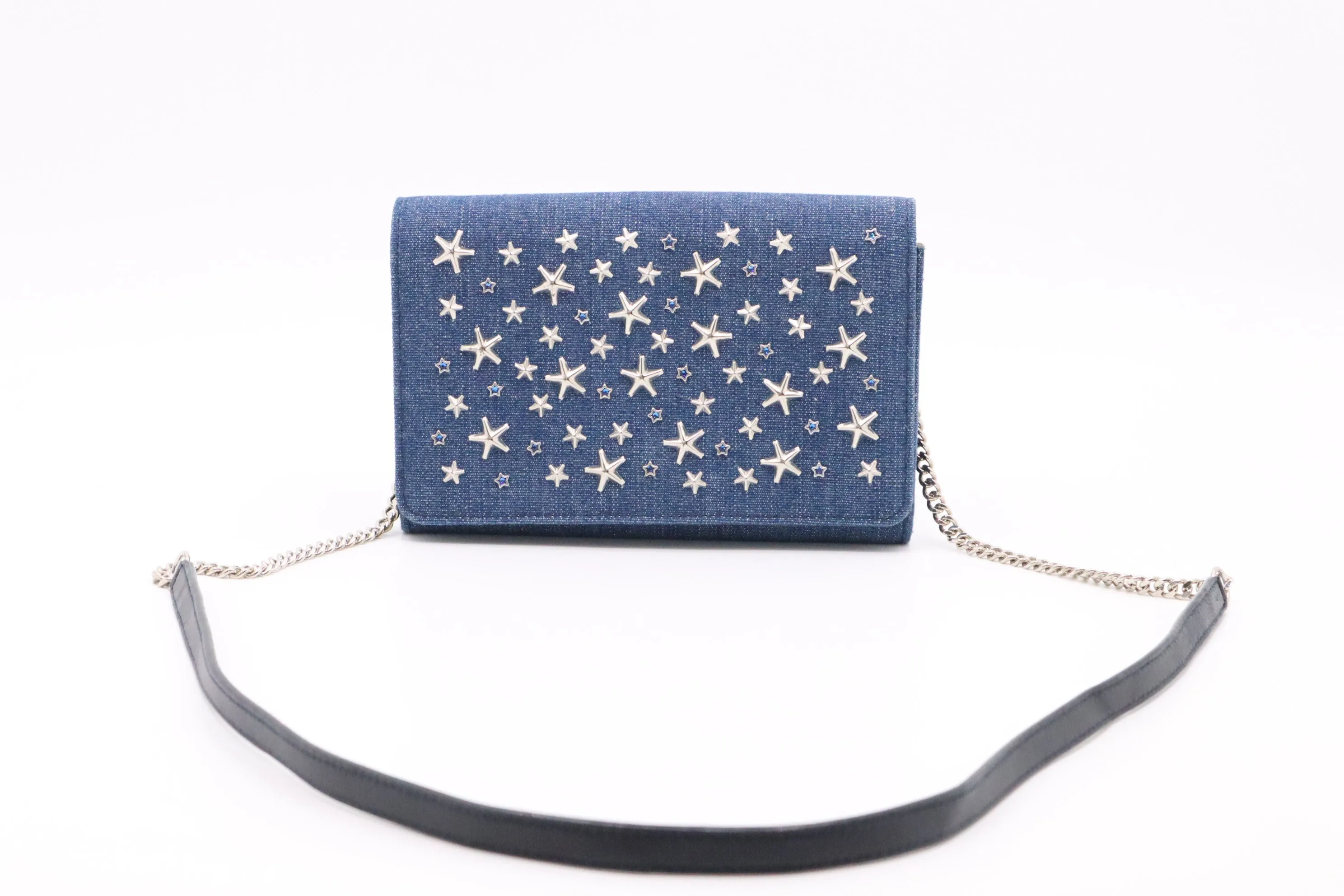 Jimmy Choo Elise Crossbody in Star Studded Denim