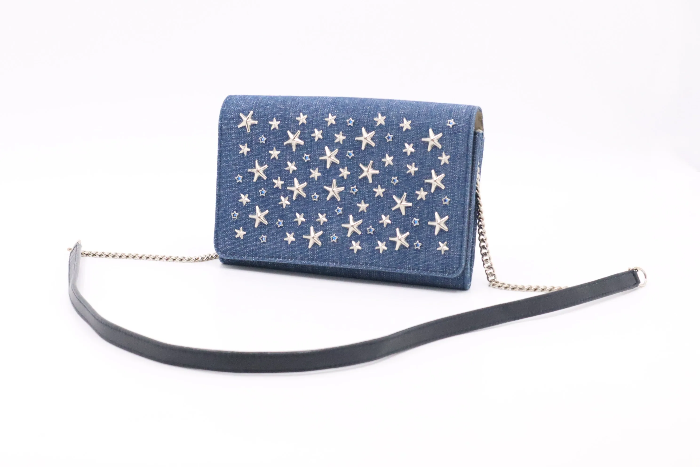 Jimmy Choo Elise Crossbody in Star Studded Denim