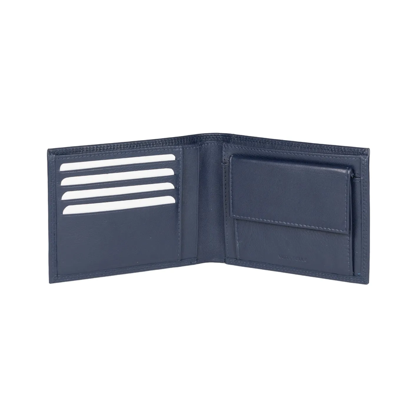 Kaili Mood Full Grain Leather Bifold Wallet Blue