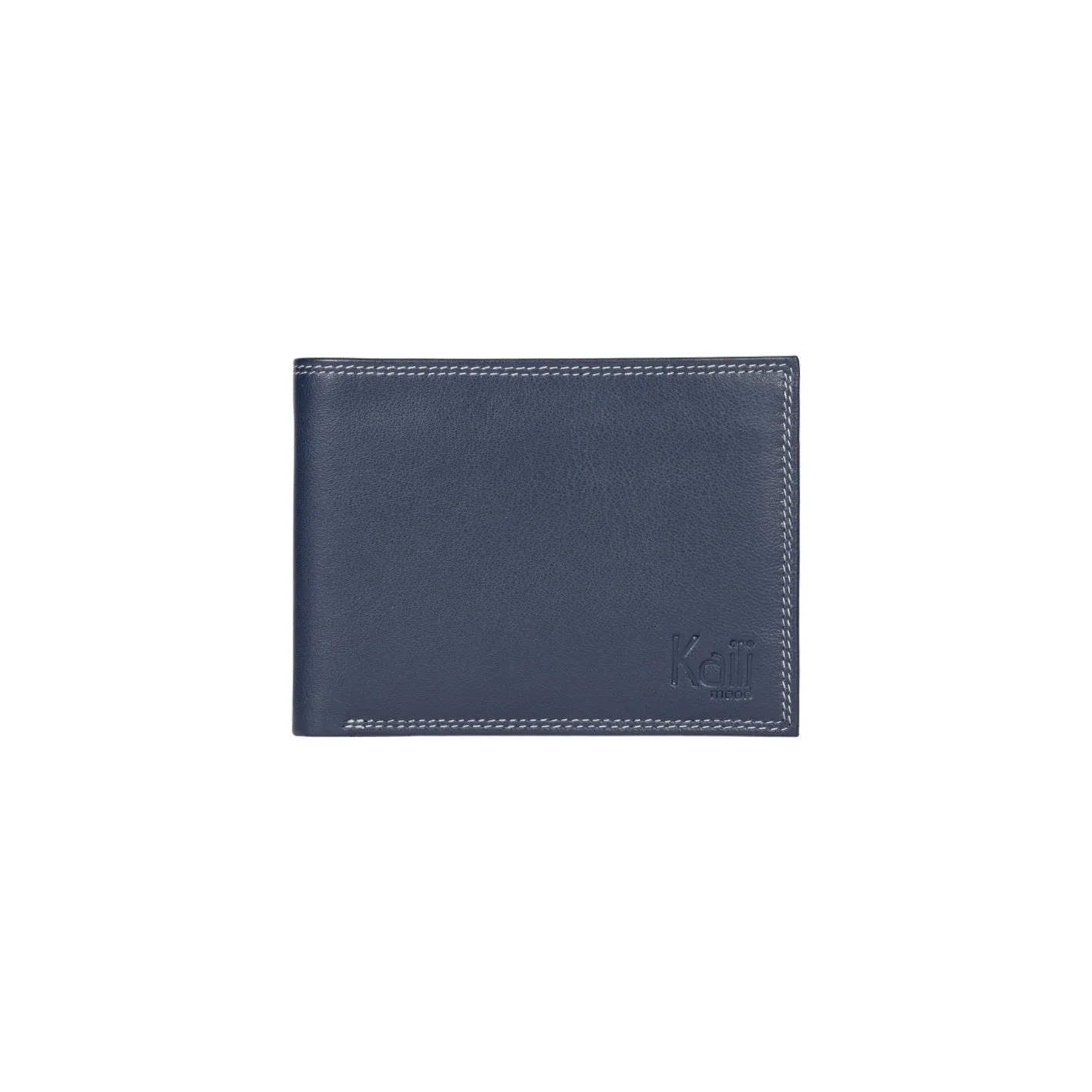 Kaili Mood Full Grain Leather Bifold Wallet Blue