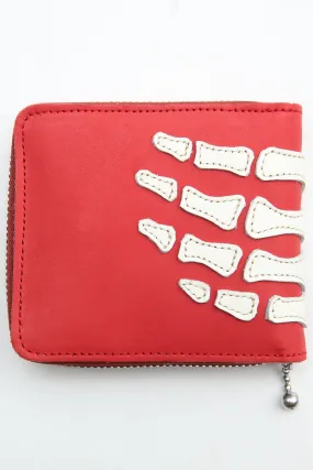 Kapital Thumb-Up Bone Hand Zip Wallet - Red