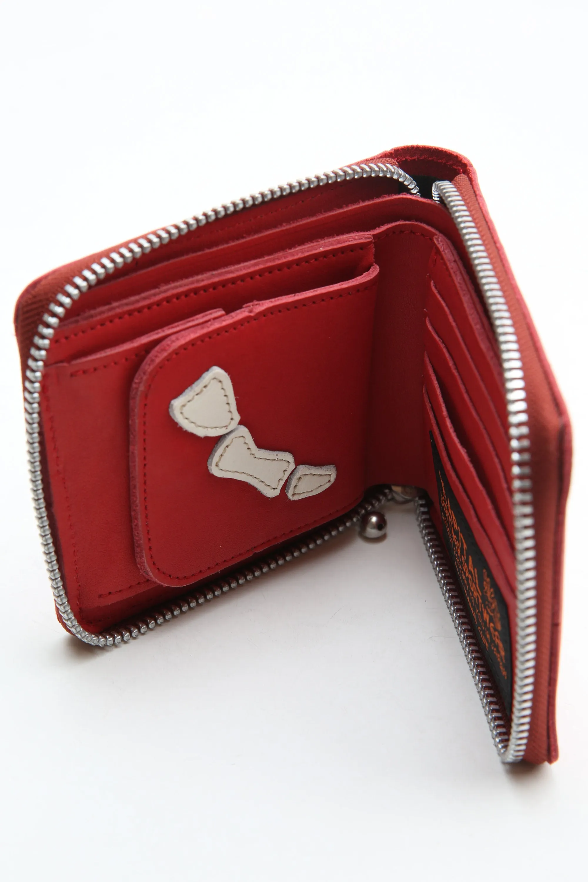 Kapital Thumb-Up Bone Hand Zip Wallet - Red