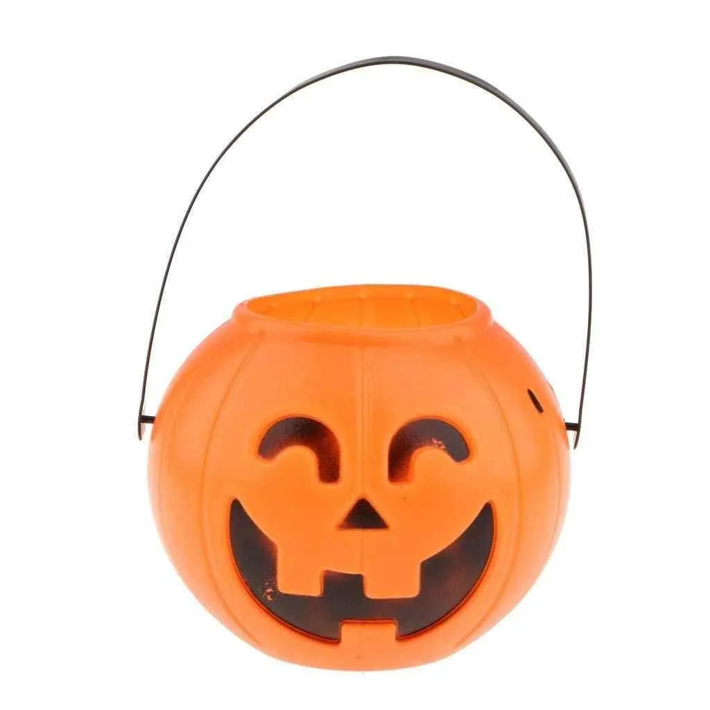 Kids Pumpkin Portable Candy Basket for Halloween, Fancy Dress - Party, Show, Décor