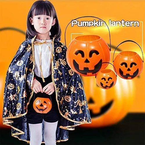 Kids Pumpkin Portable Candy Basket for Halloween, Fancy Dress - Party, Show, Décor