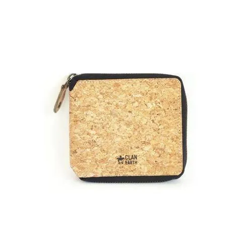 Kiwi Zip Wallet - Made of Cork - Tan